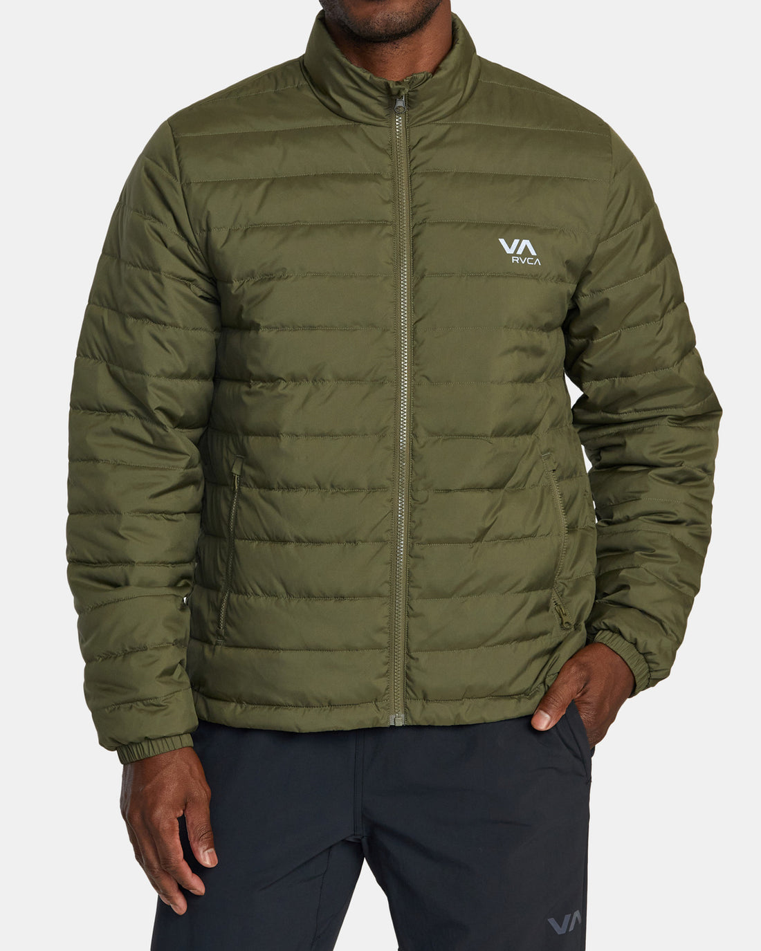 RVCA PACKABLE PUFFA JACKET - ARMY