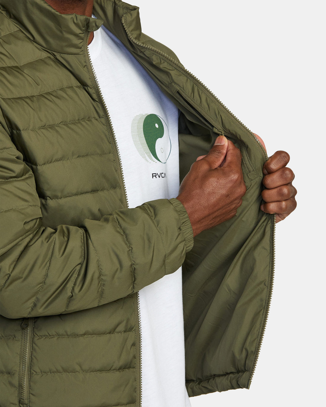 RVCA PACKABLE PUFFA JACKET - ARMY