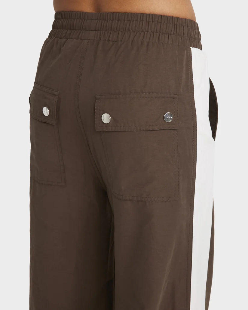 RVCA TRACKED WIDE LEG PANT - CHOCOLATE 1