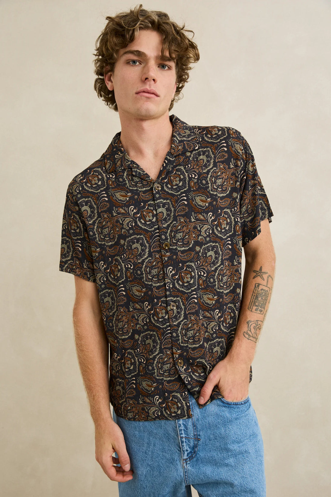 RHYTHM COSTA RICA SS SHIRT - BLACK