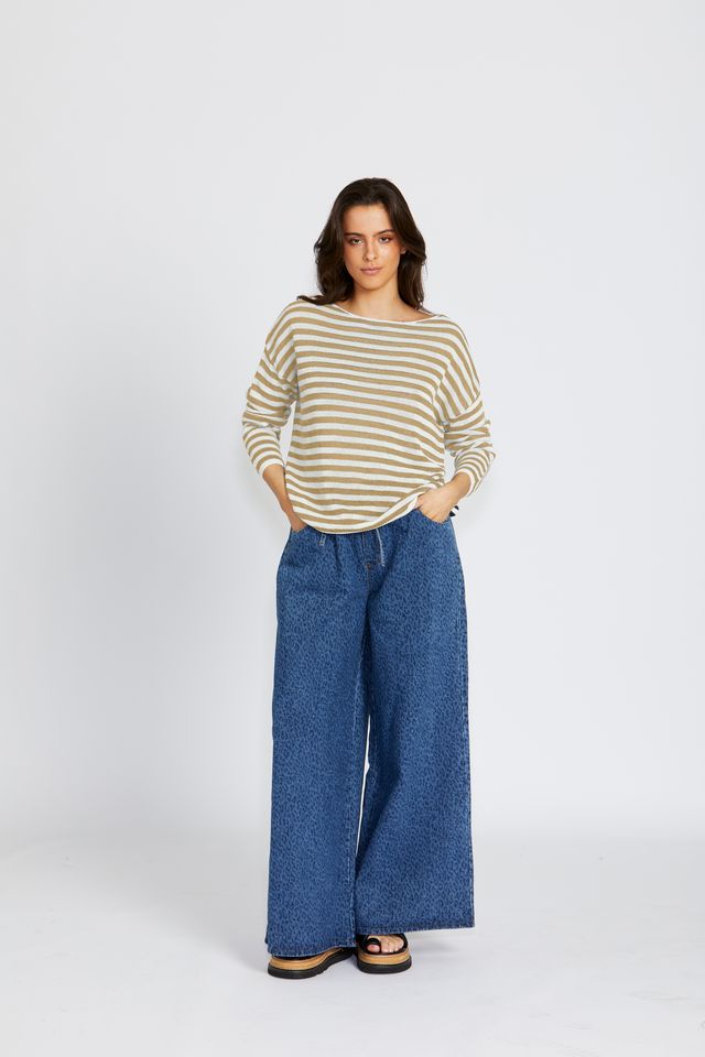 FLORENCE BOHEMIA SAFFRON KNIT - TAN STRIP