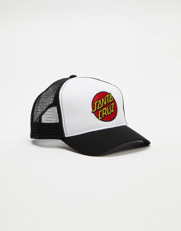 SANTA CRUZ CLASSIC DOT PATCH TRUCKER CAP - BLACK