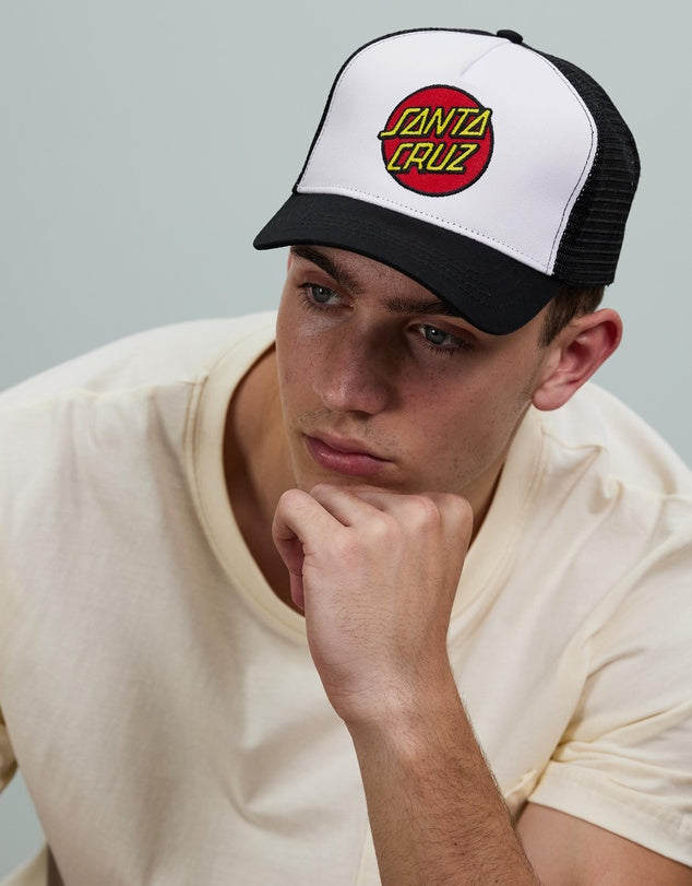 SANTA CRUZ CLASSIC DOT PATCH TRUCKER CAP - BLACK