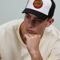 SANTA CRUZ CLASSIC DOT PATCH TRUCKER CAP - BLACK