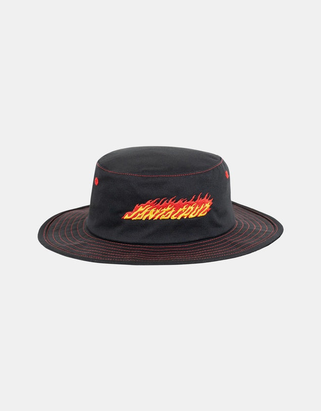 SANTA CRUZ FLAME STRIP HAT - BLACK