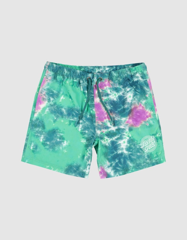 SANTA CRUZ INDUSTRIAL DOT MONO BOARDSHORT - LIGHT GREEN TIE DYE