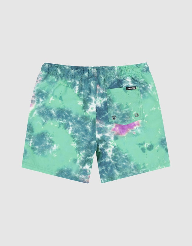 SANTA CRUZ INDUSTRIAL DOT MONO BOARDSHORT - LIGHT GREEN TIE DYE