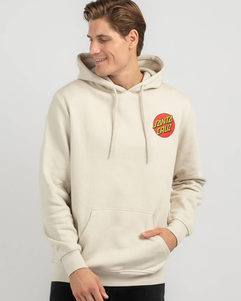 SANTA CRUZ MENS CLASSIC DOT CHEST HOODIE - CONCRETE