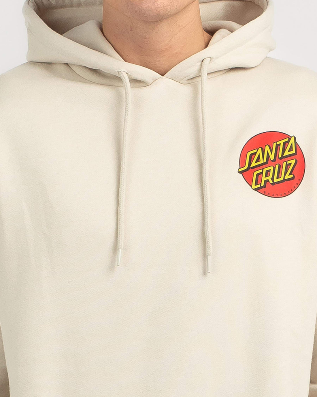 SANTA CRUZ MENS CLASSIC DOT CHEST HOODIE - CONCRETE