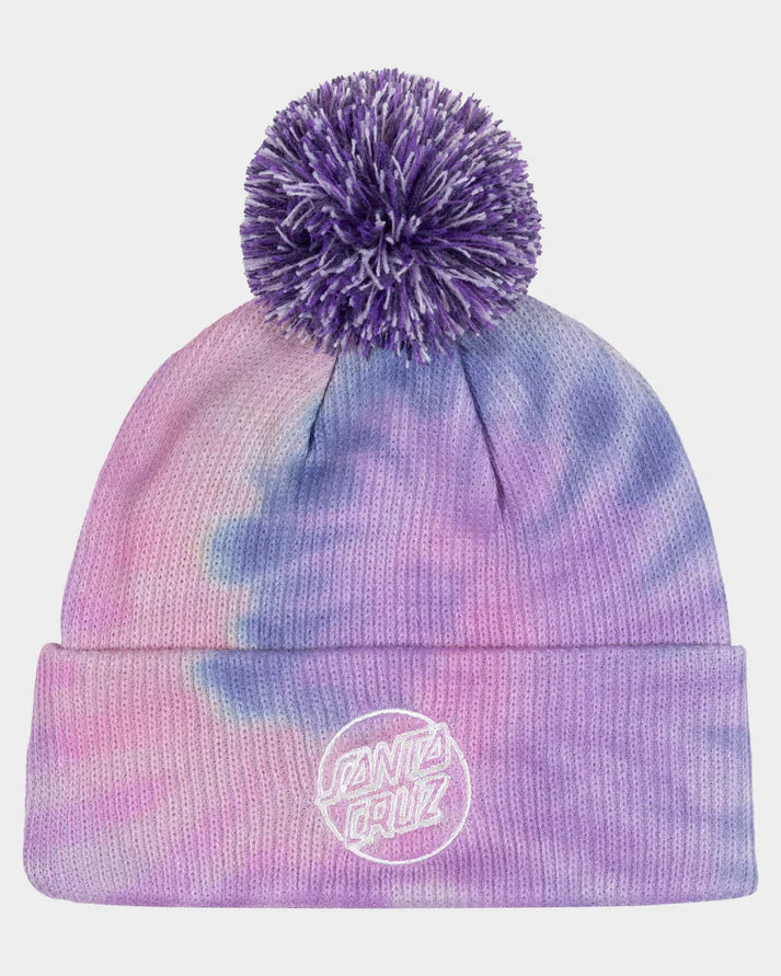 SANTA CRUZ OPUS DOT BOBBLE BEANIE - PINK TIE DYE