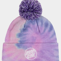 SANTA CRUZ OPUS DOT BOBBLE BEANIE - PINK TIE DYE