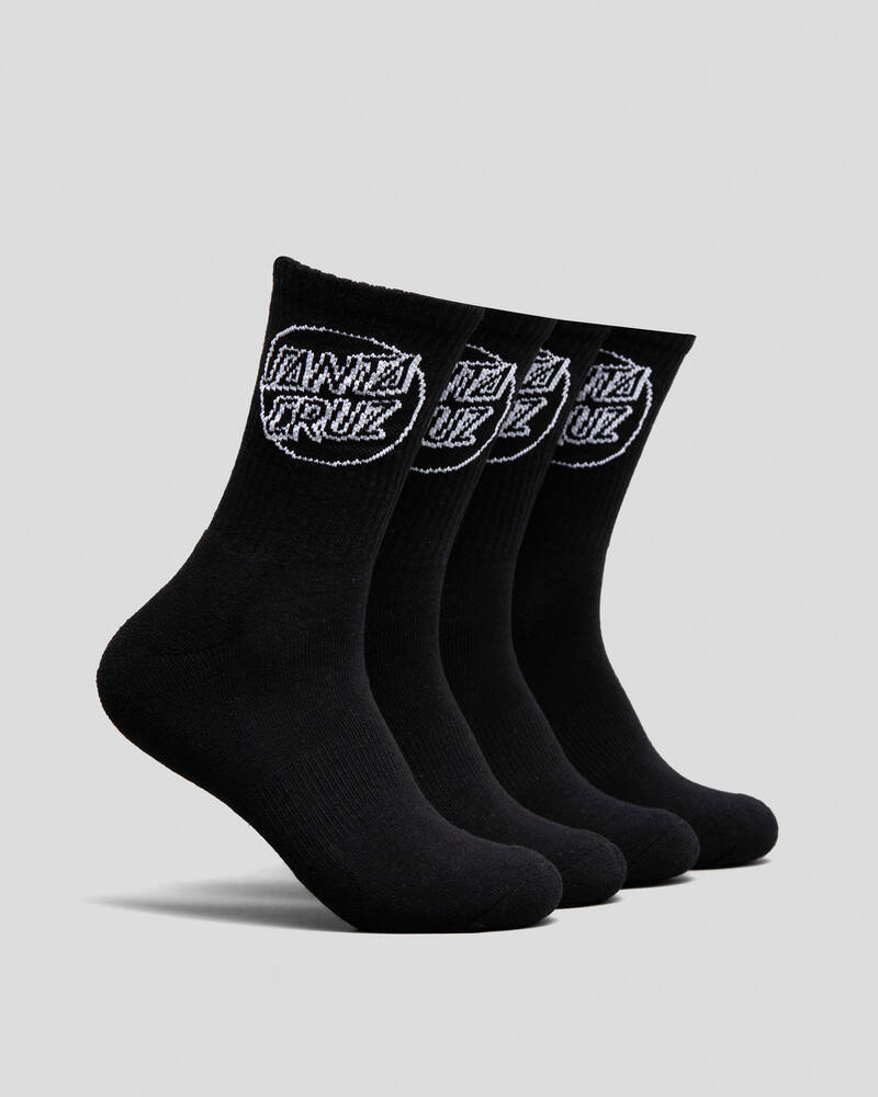 SANTA CRUZ OPUS DOT CREW SOCK 4 PACK - BLACK