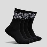 SANTA CRUZ OPUS DOT CREW SOCK 4 PACK - BLACK