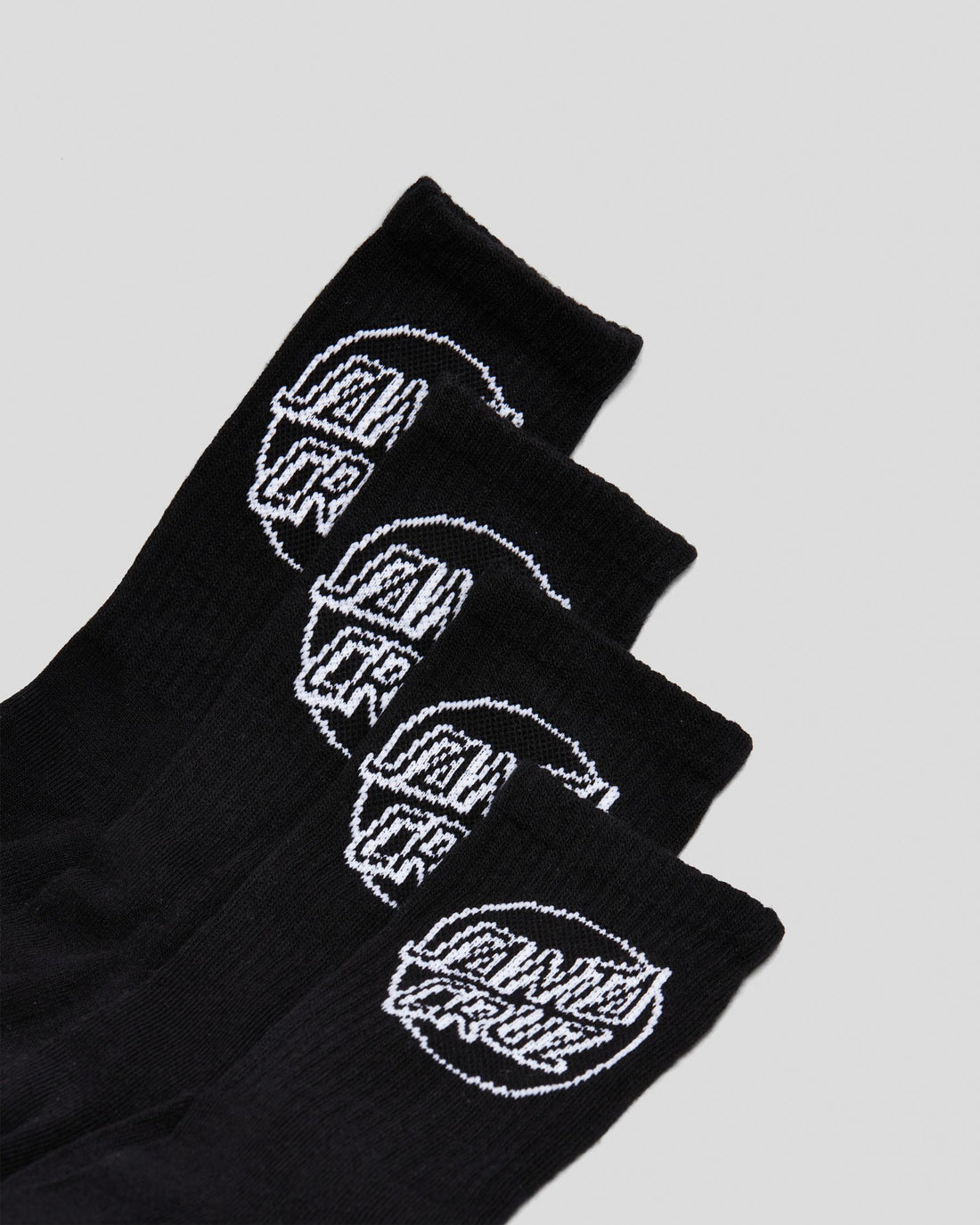 SANTA CRUZ OPUS DOT CREW SOCK 4 PACK - BLACK