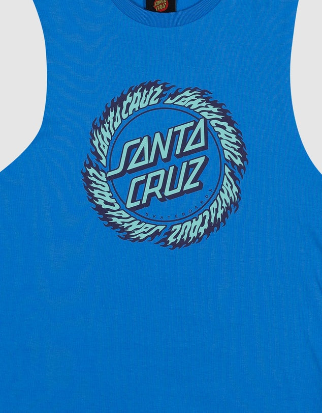 SANTA CRUZ FLAME RINGED DOT FRONT MUSCLE - BLUE