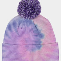 SANTA CRUZ OPUS DOT BOBBLE BEANIE - PINK TIE DYE