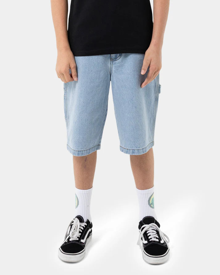 SANTA CRUZ CLASSIC DOT CARPENTER BAGGY JEAN SHORT - LIGHT WASHED INDIGO