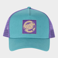 SANTA CRUZ MFG DOT PATCH TRUCKER CAP - TEAL