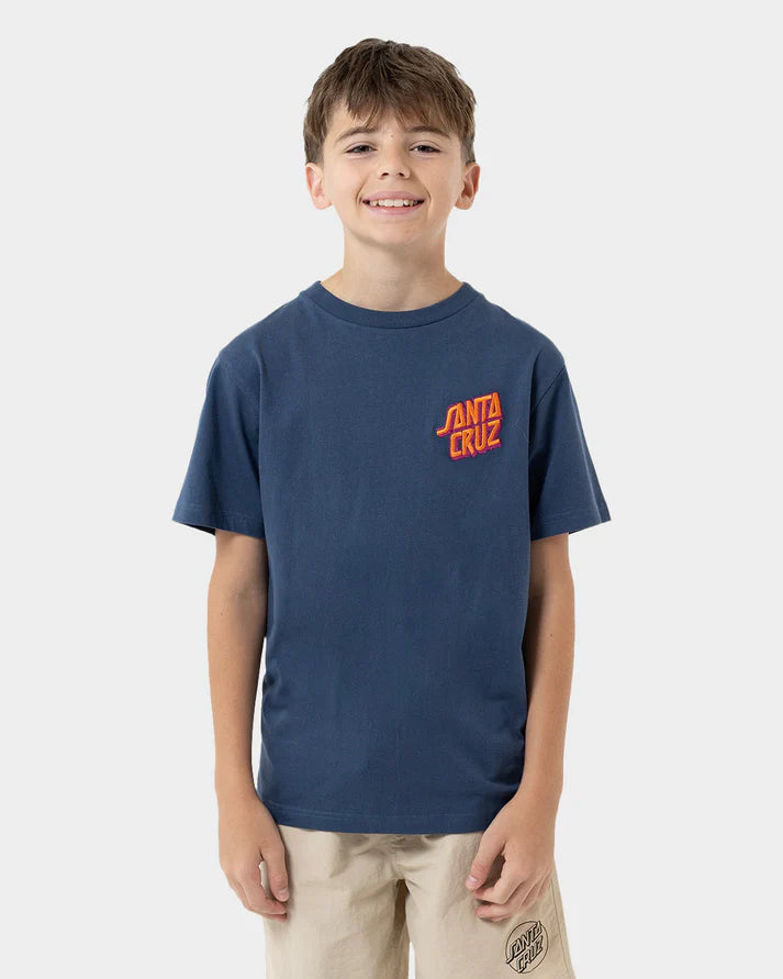 SANTA CRUZ BOYS SUMMER 76 TEE  - DARK NAVY