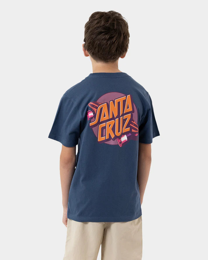 SANTA CRUZ BOYS SUMMER 76 TEE  - DARK NAVY