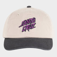 SANTA CRUZ SCRATCHED STACK BOYS DAD CAP - NATURAL