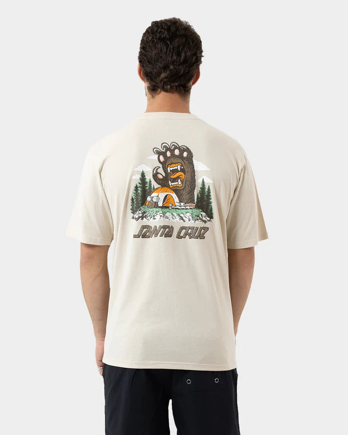 SANTA CRUZ SCREAMING GRIZZLY MEN'S T-SHIRT - NATURAL