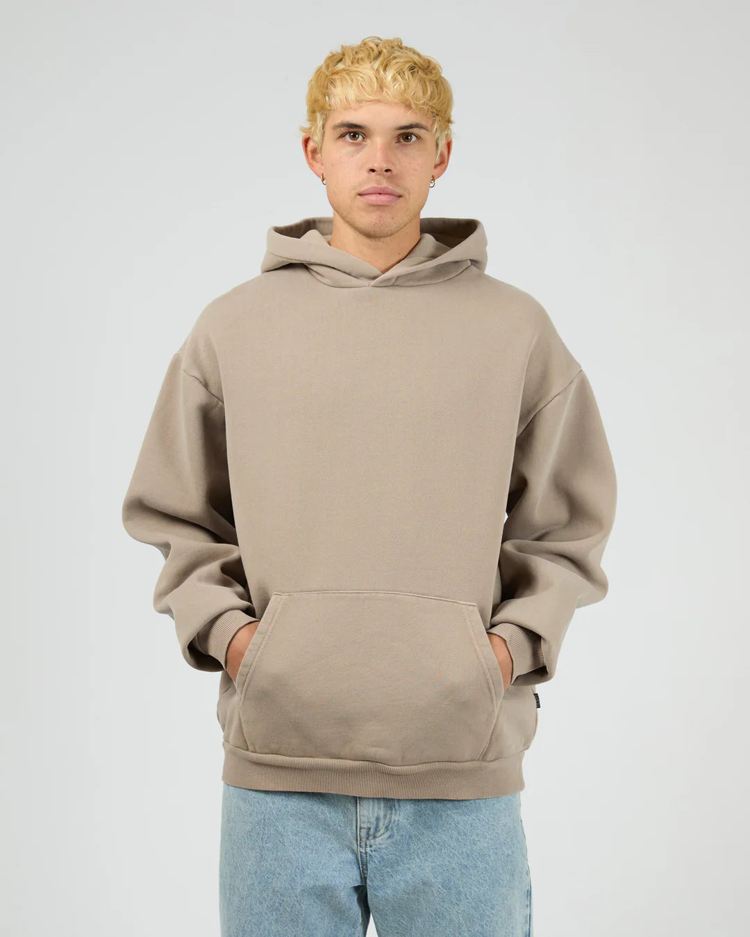 SILENT THEORY BOX HOODIE - CEMENT