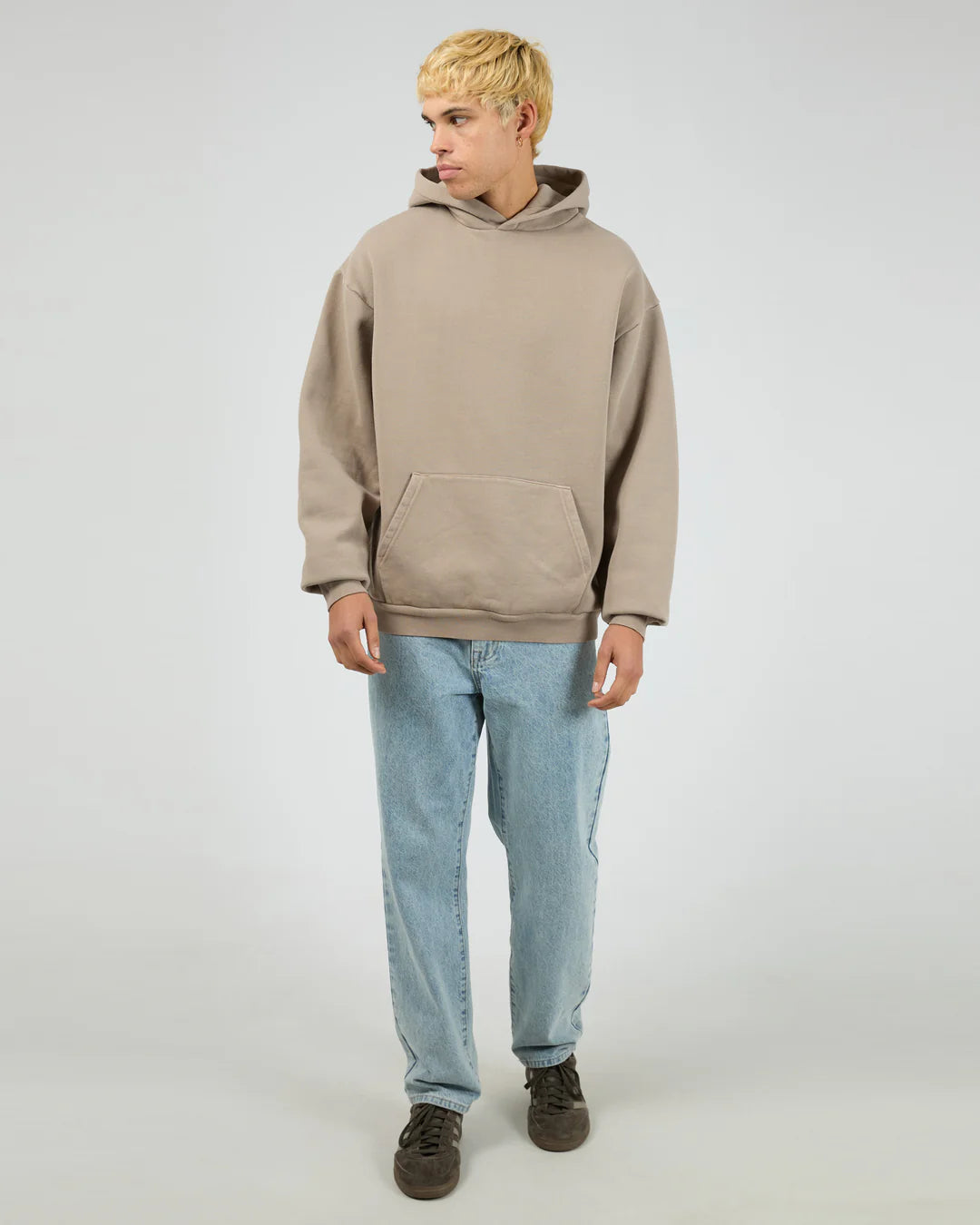 SILENT THEORY BOX HOODIE - CEMENT