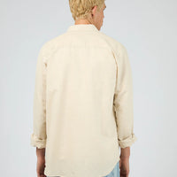 SILENT THEORY LINEN LONG SLEEVE SHIRT - NATURAL