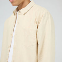 SILENT THEORY LINEN LONG SLEEVE SHIRT - NATURAL