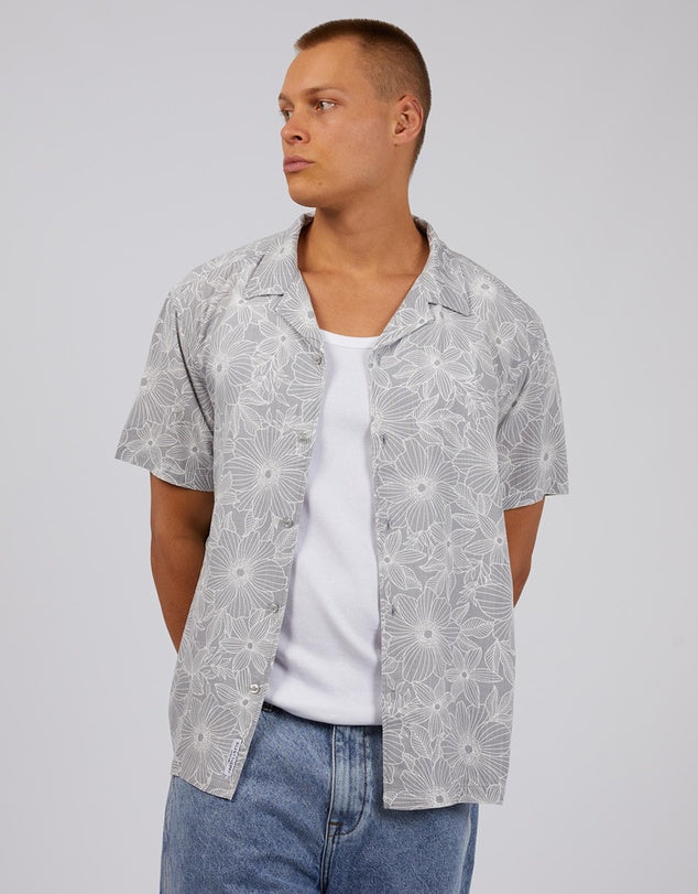 SILENT THEORY LINEN SHORT SLEEVE SHIRT HARRISON - MULTICOLOURED
