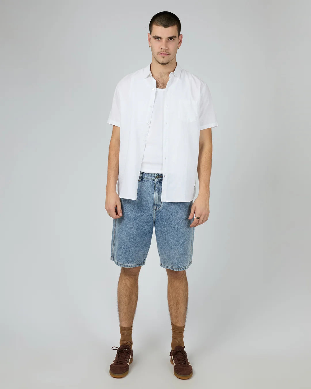 SILENT THEORY LINEN SS SHIRT II - WHITE