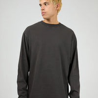 SILENT THEORY HEAVYWEIGHT STANDARD FIT LONG SLEEVE TEE - COAL