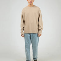SILENT THEORY HEAVYWEIGHT STANDARD FIT LONG SLEEVE TEE - TAN