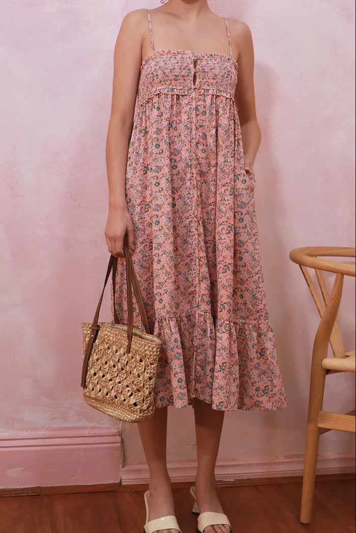 SLIDE SHOW MAE MIDI DRESS - PINK