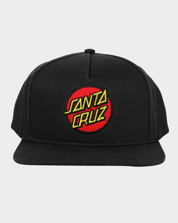 SANTA CRUZ CLASSIC DOT SNAPBACK CAP - BLACK