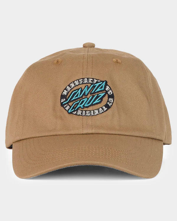 SANTA CRUZ DOT OVAL MENS DAD CAP - TAUPE