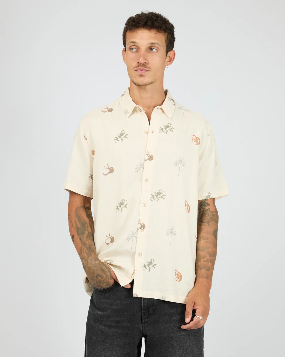 ST GOLIATH MARKET S/S SHIRT - NATURAL