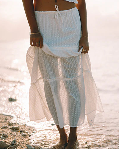 ROXY SOL SWEETWATER MAXI SKIRT - WHITE