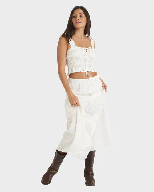 ROXY SOL SWEETWATER MAXI SKIRT - WHITE