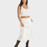 ROXY SOL SWEETWATER MAXI SKIRT - WHITE