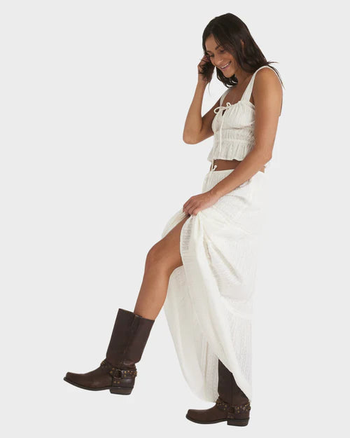 ROXY SOL SWEETWATER MAXI SKIRT - WHITE