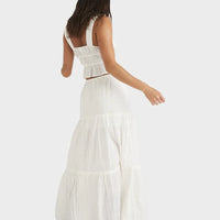 ROXY SOL SWEETWATER MAXI SKIRT - WHITE