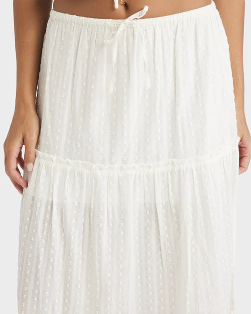 ROXY SOL SWEETWATER MAXI SKIRT - WHITE