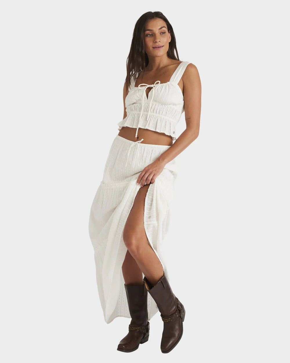 ROXY SOL SWEETWATER MAXI SKIRT - WHITE