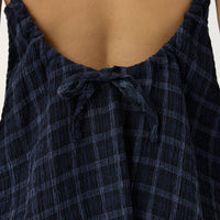 AFENDS SAMMY SEERSUCKER MINI DRESS - THEA MIDNIGHT CHECK