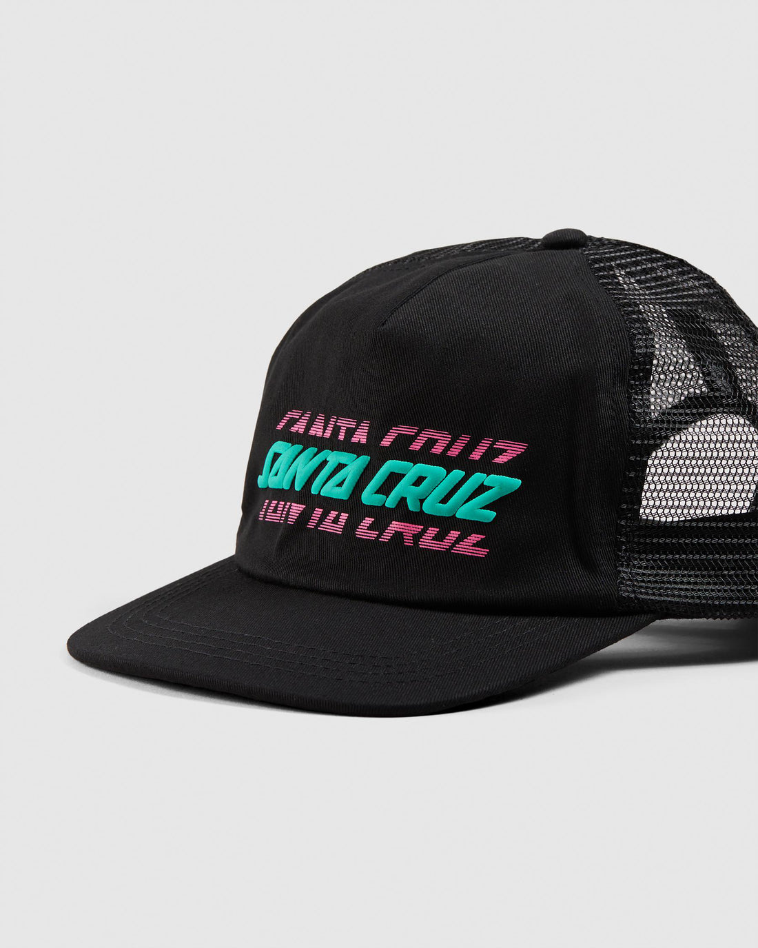 SANTA CRUZ MULTI SPLIT STRIP TRUCKER CAP - BLACK