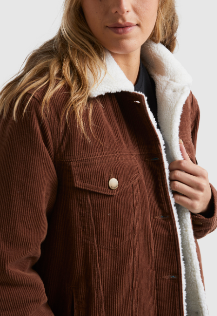BILLABONG CANDY CORD JACKET - DARK CHOC