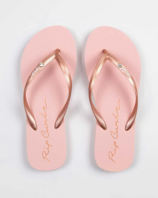RIP CURL SCRIPT WAVE BLOOM OPEN TOE THONG - ROSE GOLD