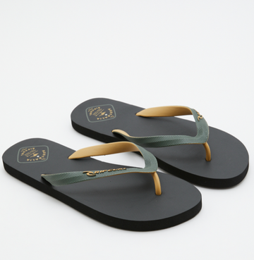 RIP CURL DESTO BLOOM OPEN TOE THONGS - BLACK/YELLOW